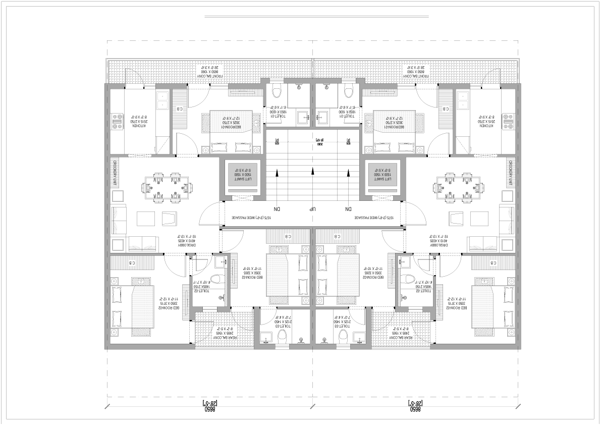 Block A - 3BHK Layout Plan